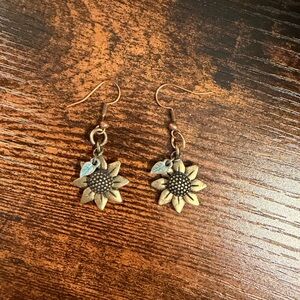 Maurices Sunflower Earrings in Gold and Brown